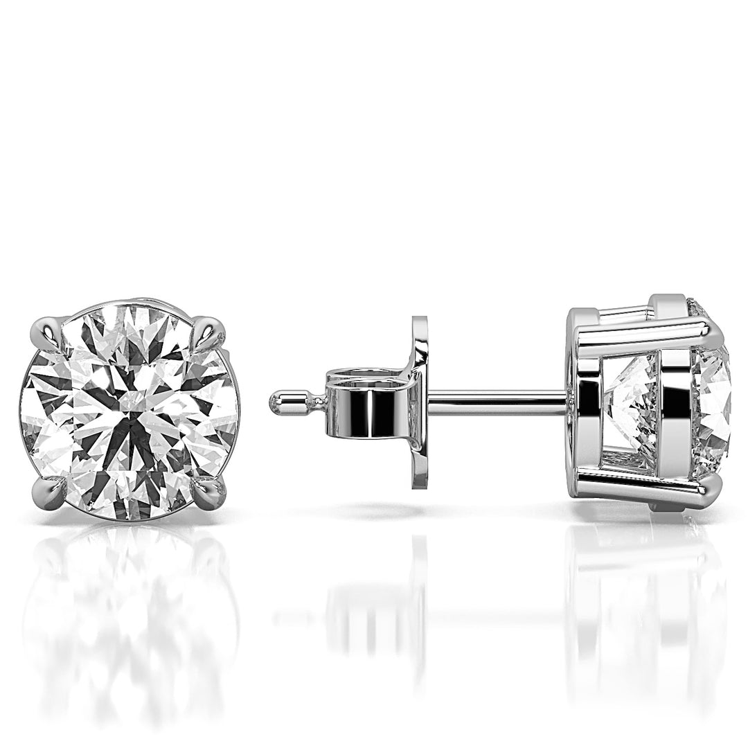 Solitaire Round Brilliant Studs, 1 CTTW - 6 CTTW