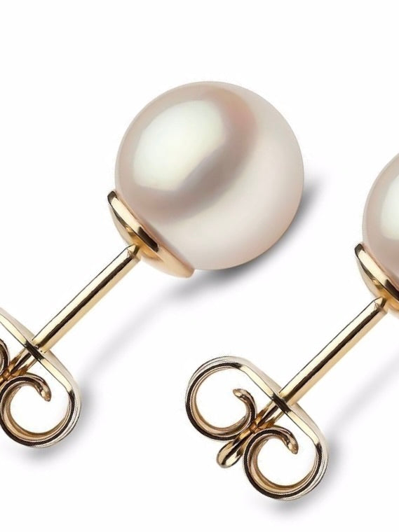 Natural Akoya Pearl Stud Earrings - AAAAA Quality
