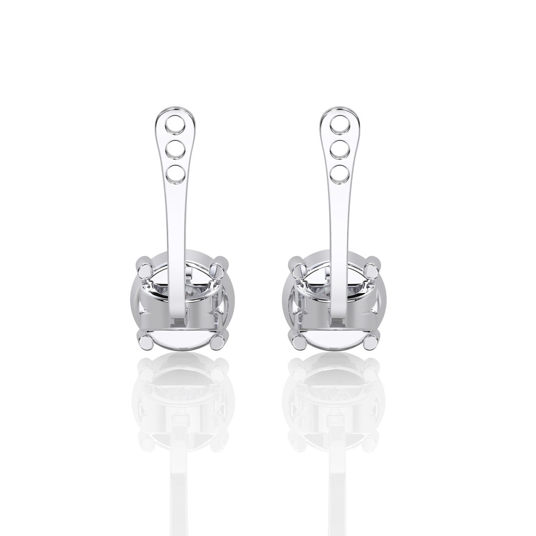 Solitaire Round Brilliant Ear Jacket (Single Piece)