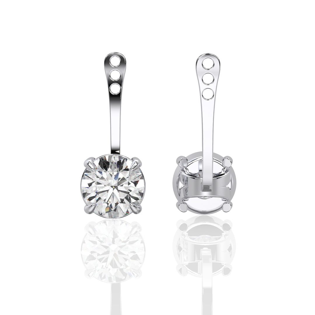 Solitaire Round Brilliant Ear Jacket (Single Piece)