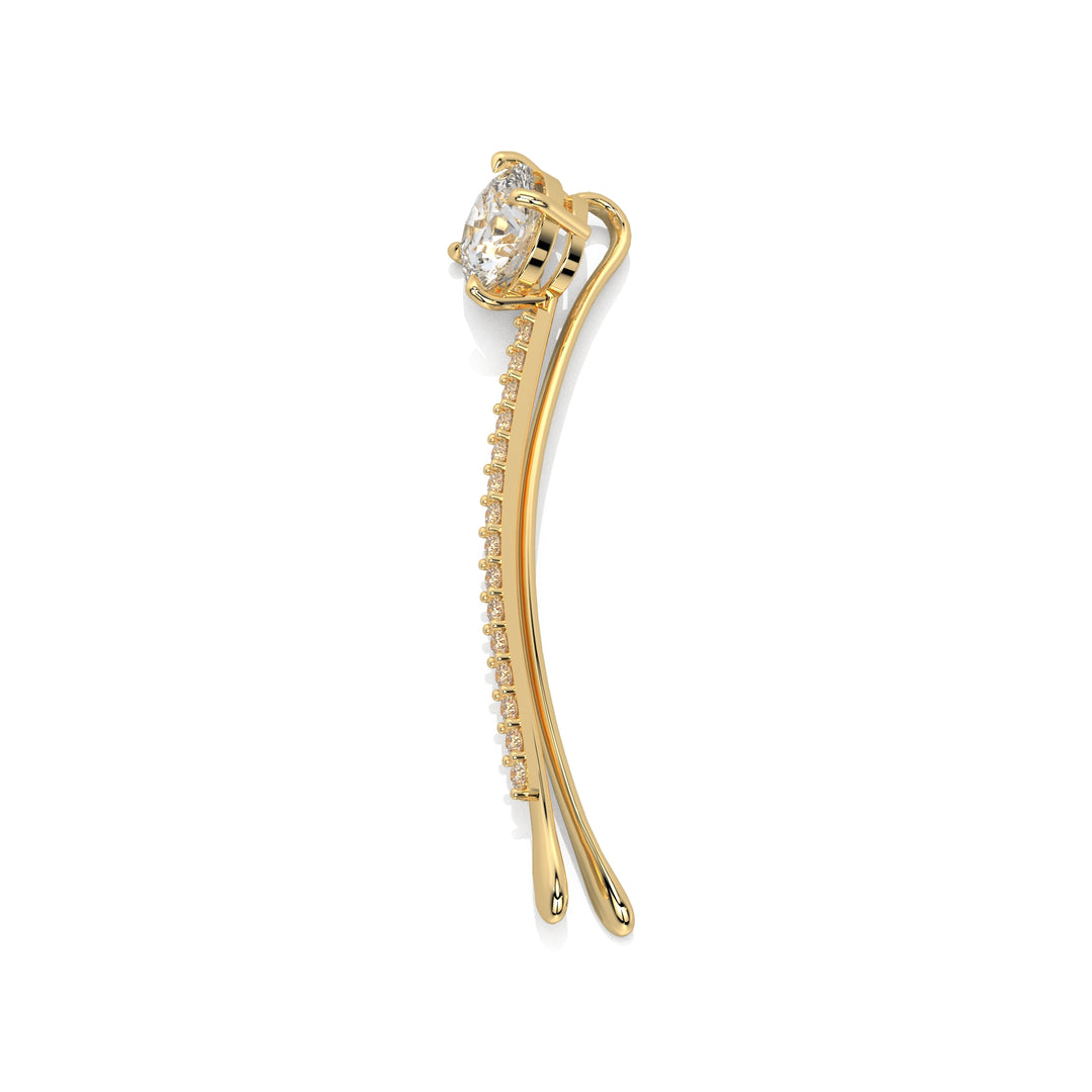 Round Brilliant Curved Bobby Pin