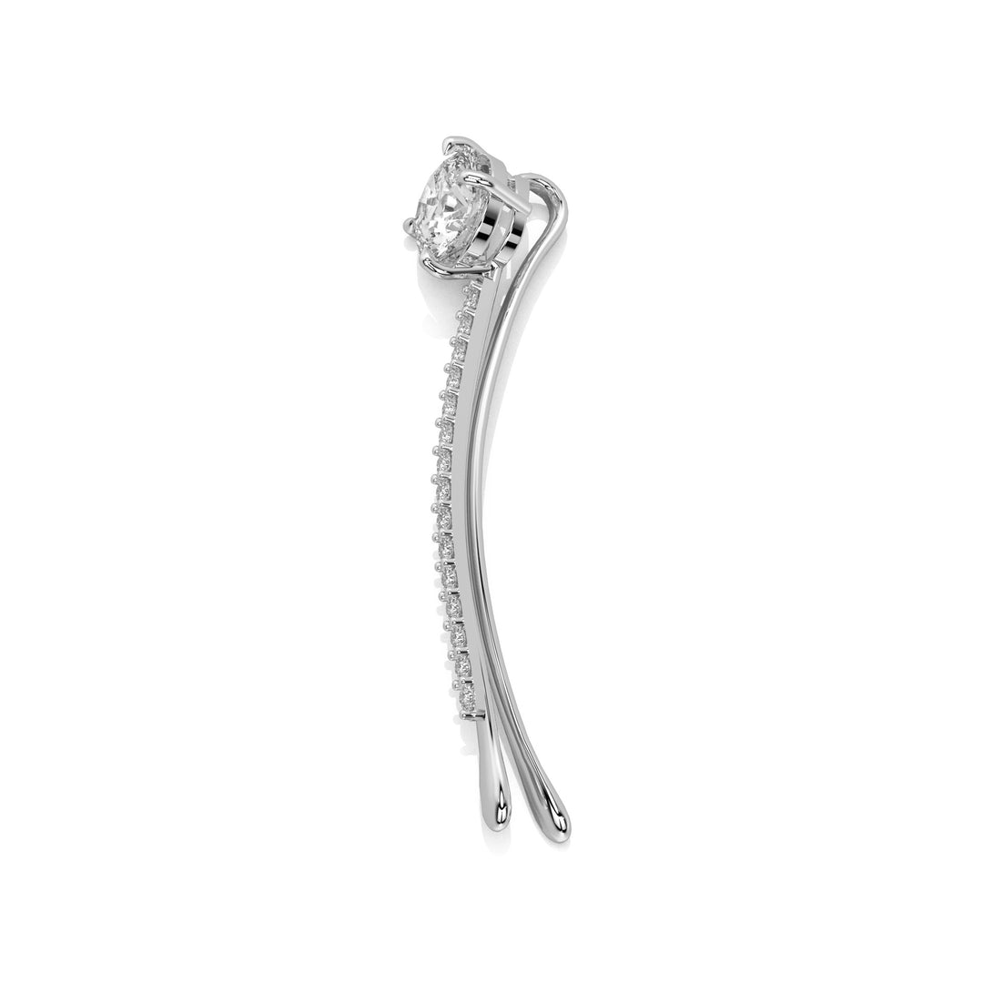 Round Brilliant Curved Bobby Pin