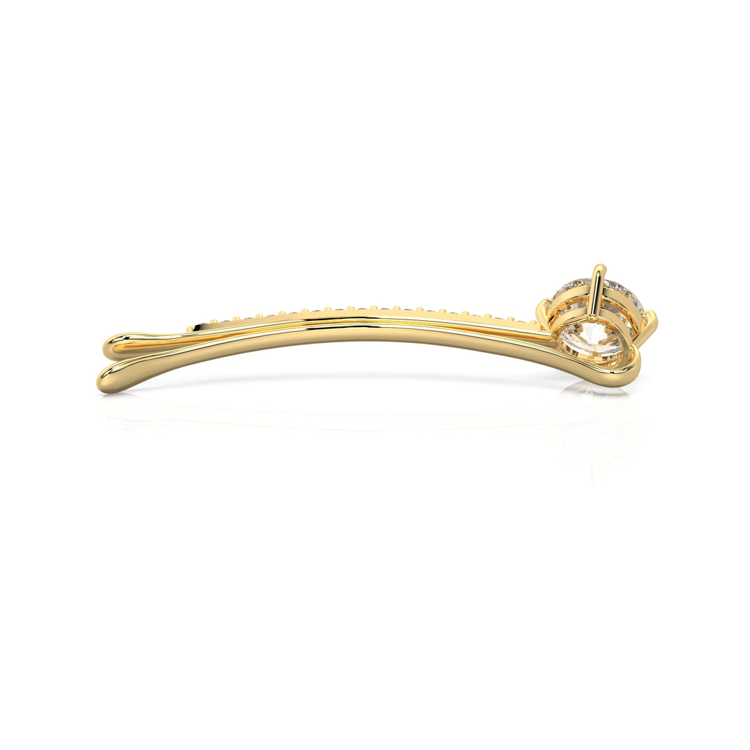 Round Brilliant Curved Bobby Pin