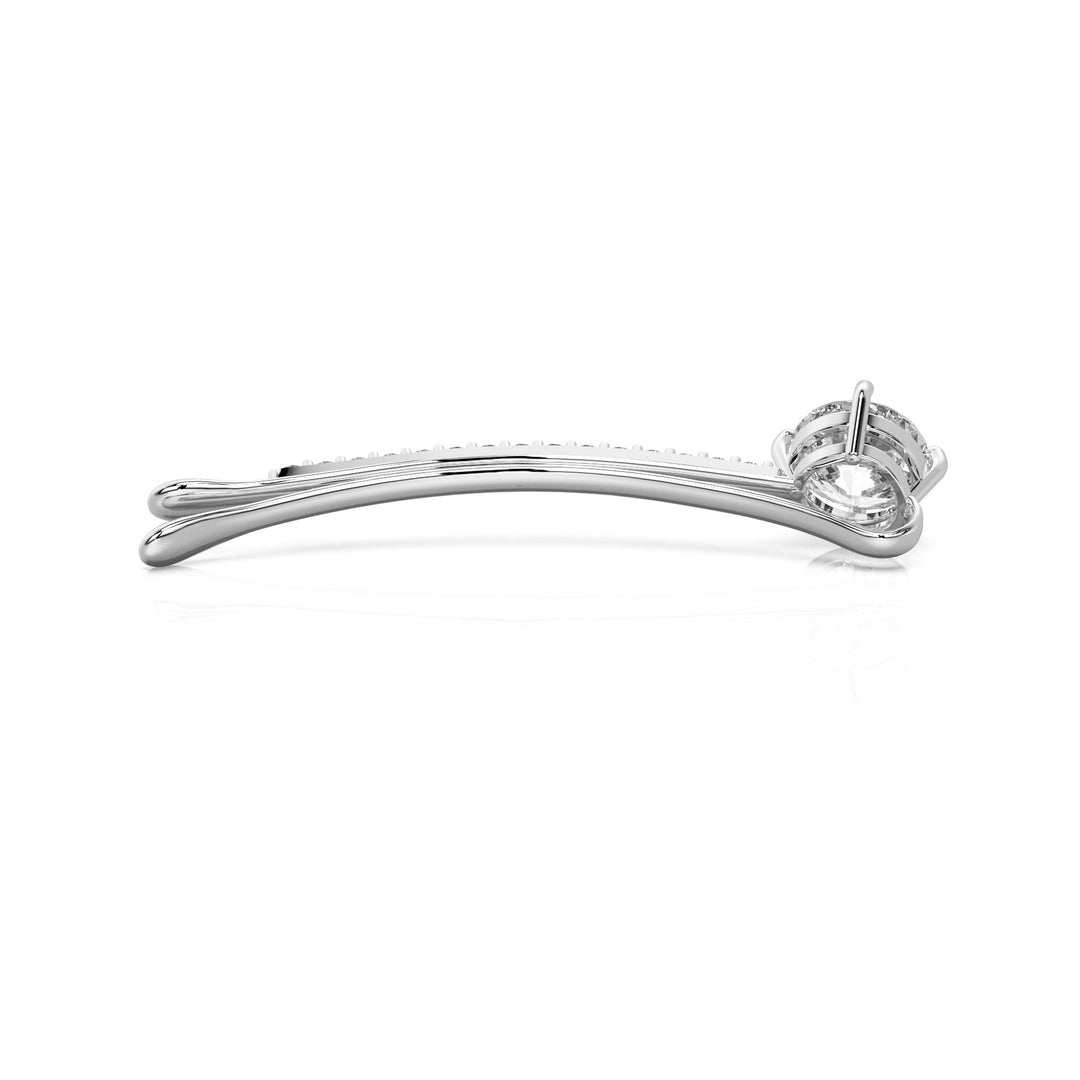 Round Brilliant Curved Bobby Pin