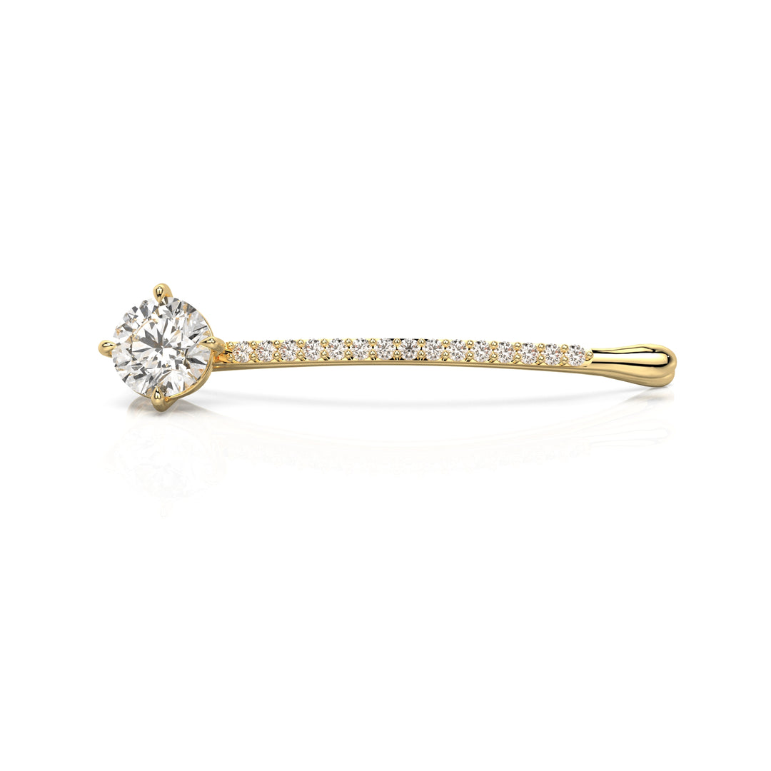 Round Brilliant Curved Bobby Pin