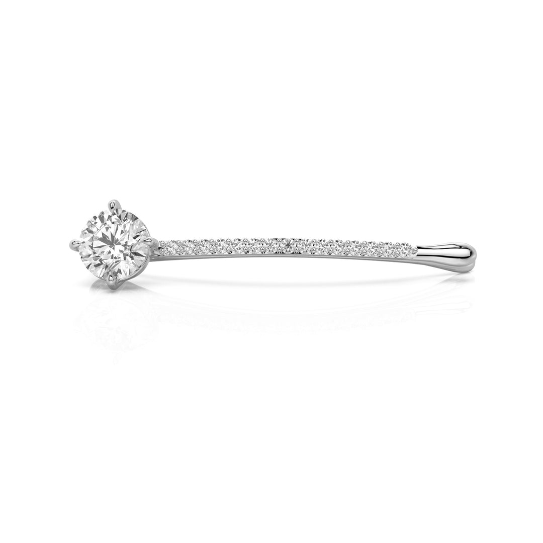Round Brilliant Curved Bobby Pin