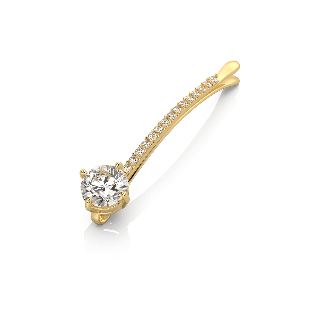 Round Brilliant Curved Bobby Pin