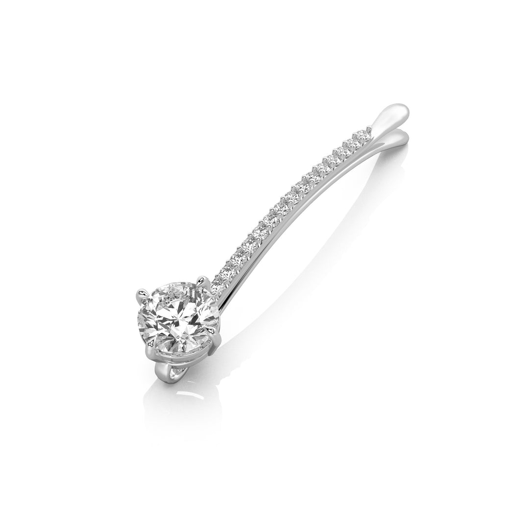 Round Brilliant Curved Bobby Pin