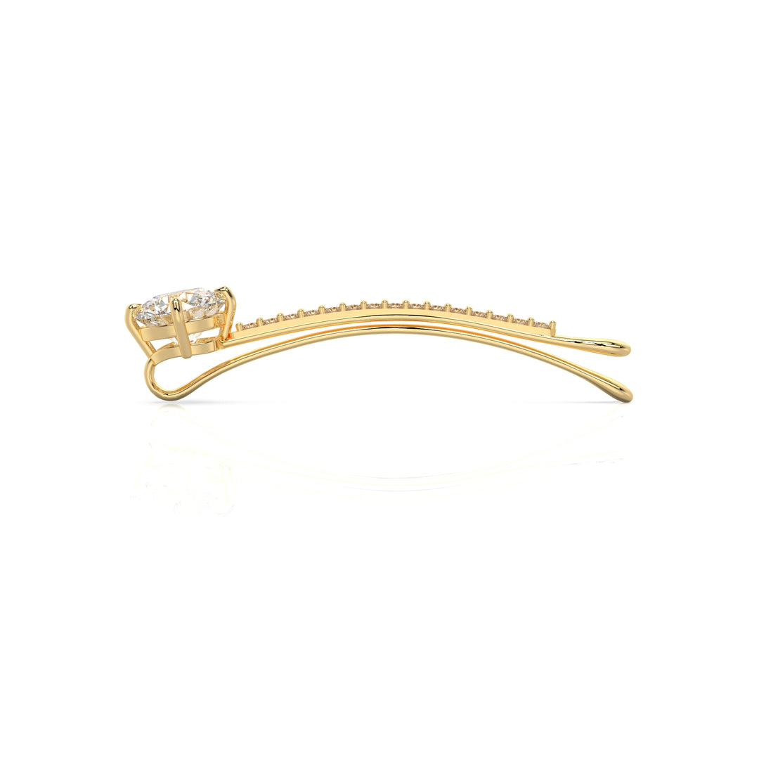 Round Brilliant Curved Bobby Pin