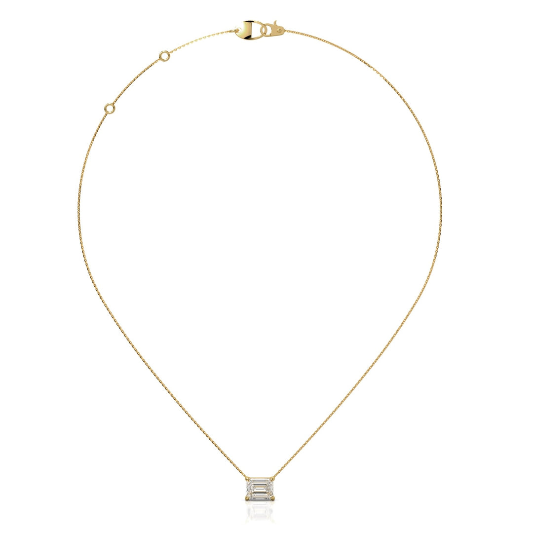 Solitaire 2.5 Carats Emerald-Cut Necklace