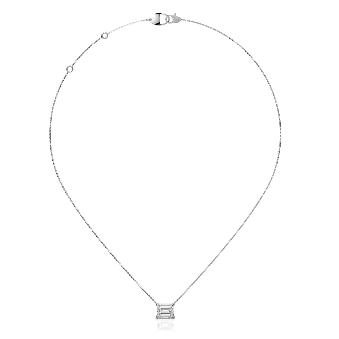 Solitaire 2.5 Carats Emerald-Cut Necklace