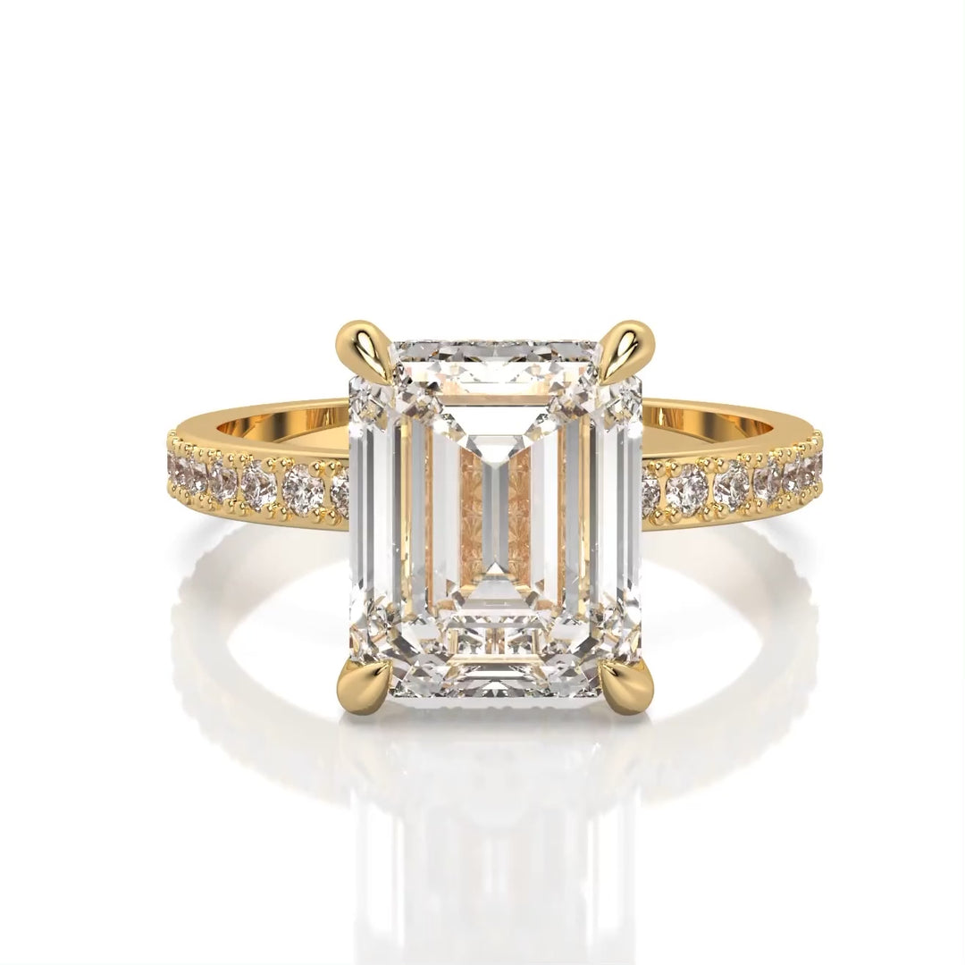 Brilliant Love Emerald-Cut Engagement Ring