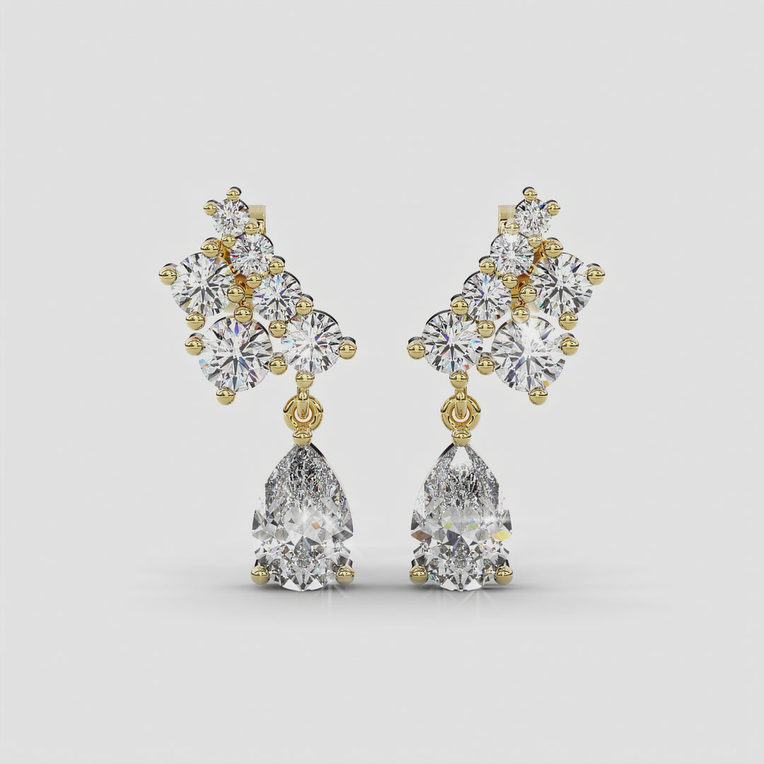 Cluster and Drop Earrings