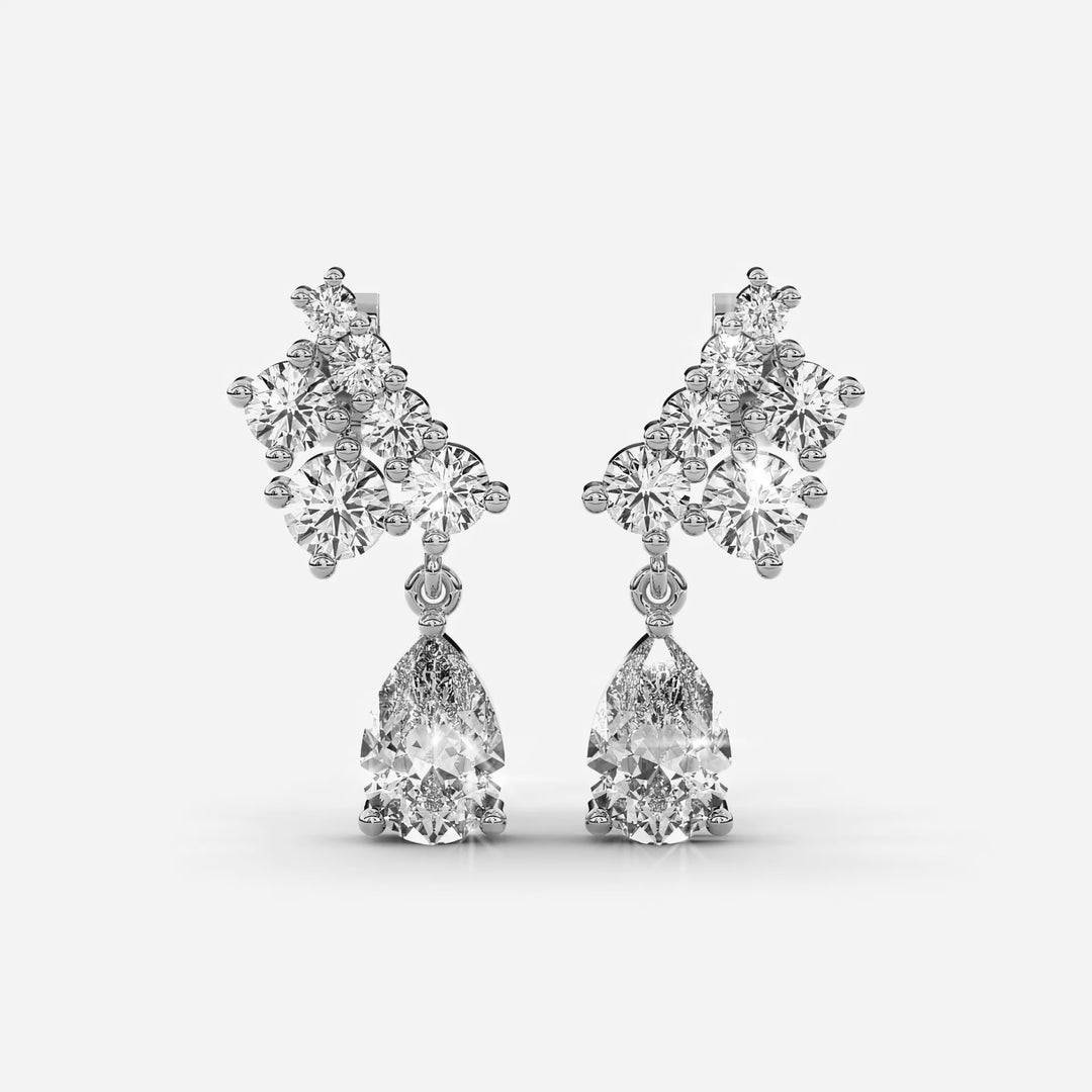 Cluster and Drop Earrings