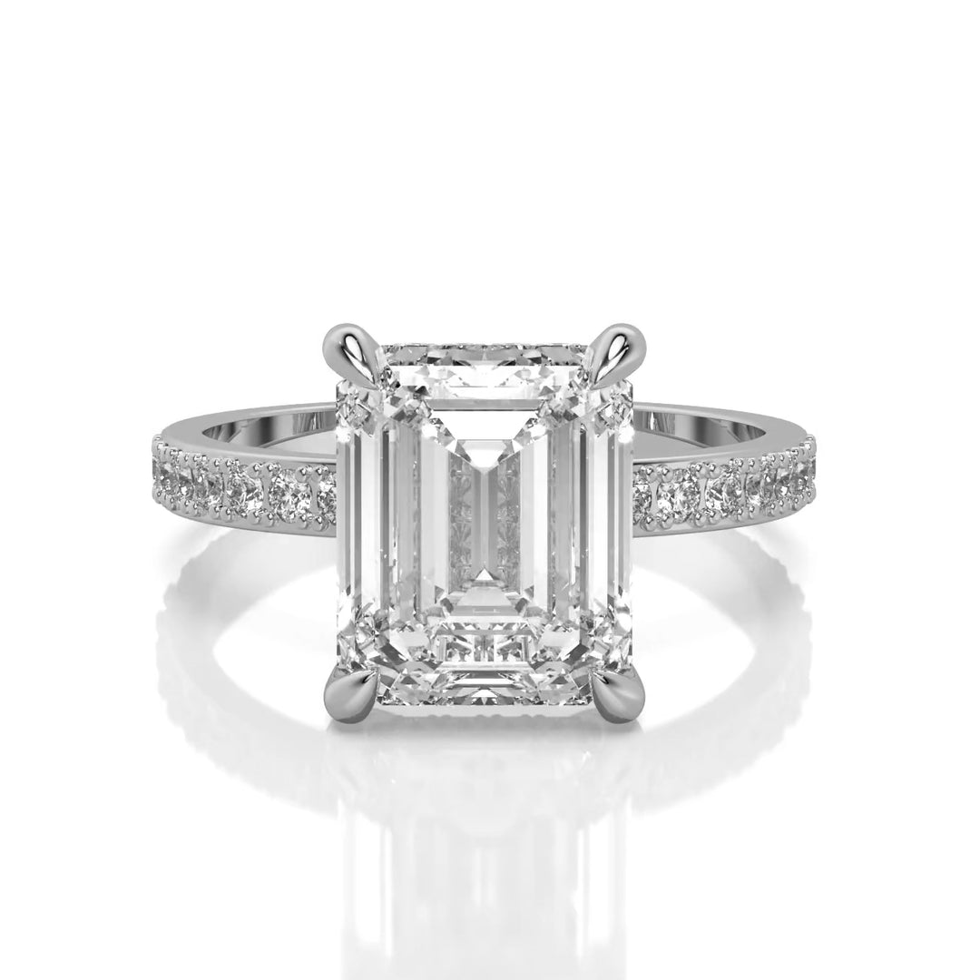 Brilliant Love Emerald-Cut Engagement Ring